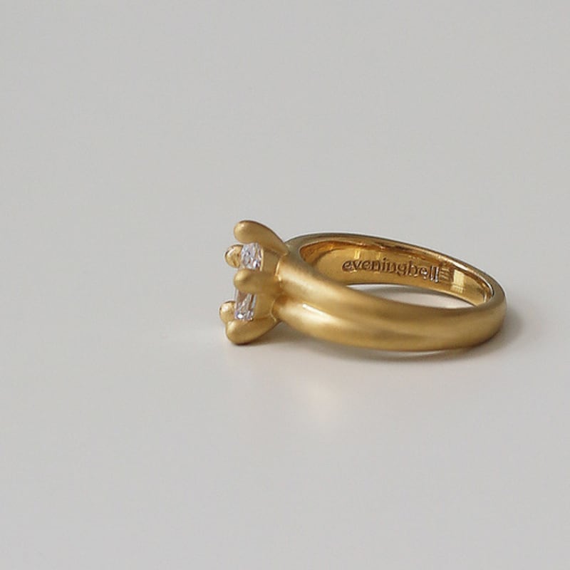 eveningbell [silver925] Waterdrop ring (gold)