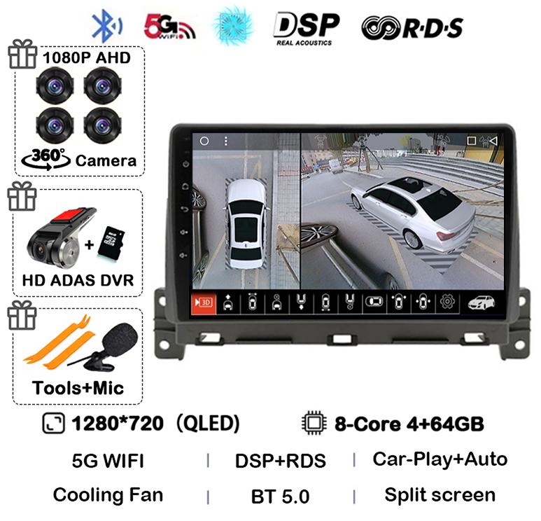 Автомагнитола Android 14 Carplay Auto для Great Wall Wingle 7 2018 2019 2020 Стерео Видео GPS Навигация WIFI Мультимедийный плеер DSP