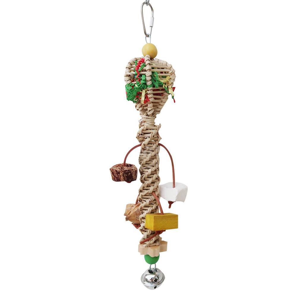 Parakeet Toys For Cage Colorful Seagrass Basket Bird Toy For Large Parrots With Metal Hook Parrot Toys For Large Birds Parrot
