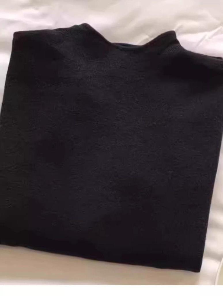 Фуфу Детский Голубой Вязаный Свитер с Полувысоким Воротником, Приталенный, с Длинным Рукавом для Осени и Зимы