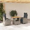 VidaXL 3-Piece Garden Dining Set with Cushions, Patio Table, Patio Furniture, Outdoor Furniture, Grey 3277459