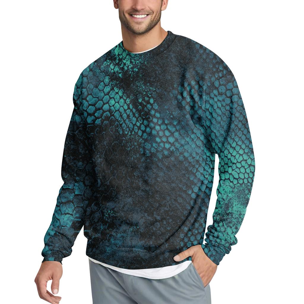 Мужской повседневный модный свитшот с принтом и круглым вырезом