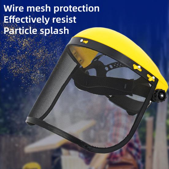 Защитный лицевой щиток для лесозаготовок, защитный щиток с металлическим козырьком, защитный шлем для деревообработки для работы с бензопилой, работы во дворе, кошения травы, валки деревьев