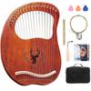 Lyre Harp 19 Strings Stringed Instrument Wooden Lyre Wood Harp Metal Strings For Beginners Compact Metal Strings Soothing Portable Mahogany Easy To