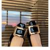 French Elegant Metal Square Buckle Small Thick Heel Shallow Mouth Square Head Flat Sole Single Shoe Women's Spring and Autumn New Models