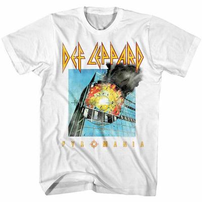 Def Leppard Pyromania Белая Мужская Рубашка Все размеры Подарок Смешная A318 Унисекс Футболка