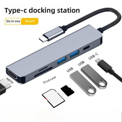 6-в-1 Type-C Hub с 4K HDMI USB-C PD зарядка для ноутбука MacBook Dock адаптер