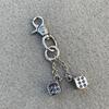 Retro Flower-Shaped Heavy-Duty Dice Pendant Keychain and Bag Accessory