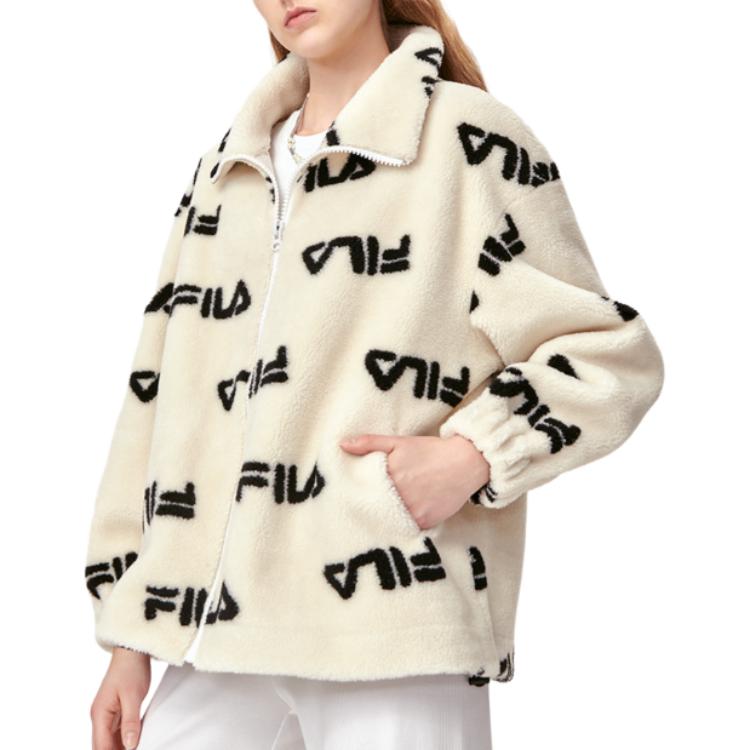 Fila Флисовая спортивная куртка с воротником-стойкой женская верхняя одежда молочно-белая F11W149510FIV