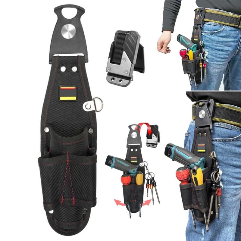 Quick Detach Rotating Waist Tool Pouches For Power Screwdrivers Practical Electrician Utility Bag Compact Carry Design
