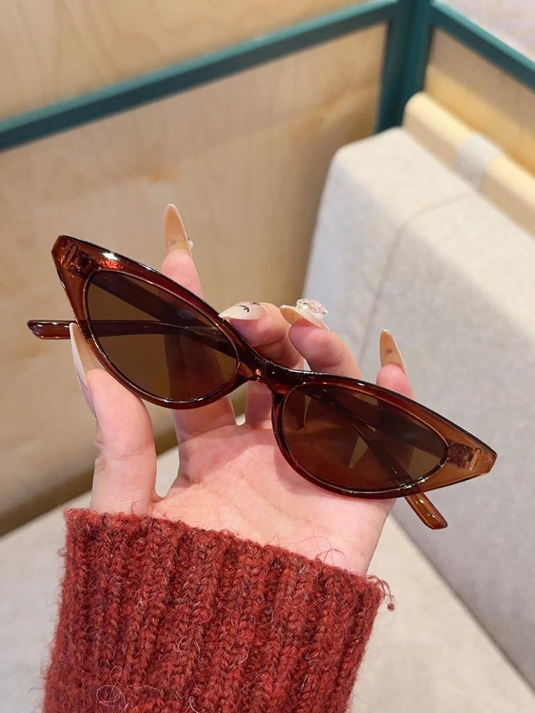 1Pc Fashionableable Cat-eye Frame Design Compact Frame Glasses Vintage Fashionable Trendy Simple Personalized Glasses Fashionableable Glasses Du