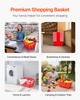 VEVOR Shopping Baskets, 20 PCS, 21L Stackable PE Plastic Grocery Baskets with Handles, Dense Mesh Structure, Holds up to 9.07kg, Portable for Grocery