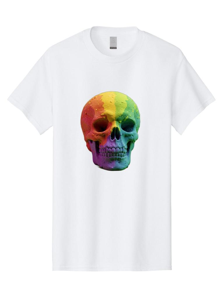 Rainbow-Skull-7 Mens Graphic Tee, 100% Cotton, Casual Summer Wear