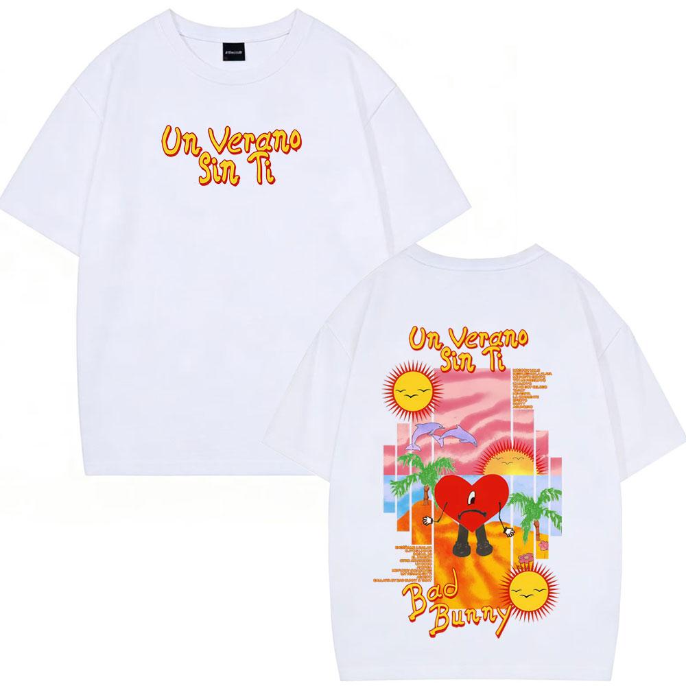 Bad Bunny Un Verano Sin Ti Fashion Printed Tees Men Women Oversized Tshirt Loose Casual Cotton Harajuku Shortsleeved Tshirts