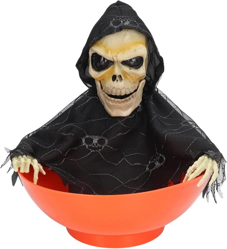 Halloween Electric Fruit Tray Ghost Glowing Howling Swinging Decoration for Spooky Haunted House Scary Atmosphere Prop