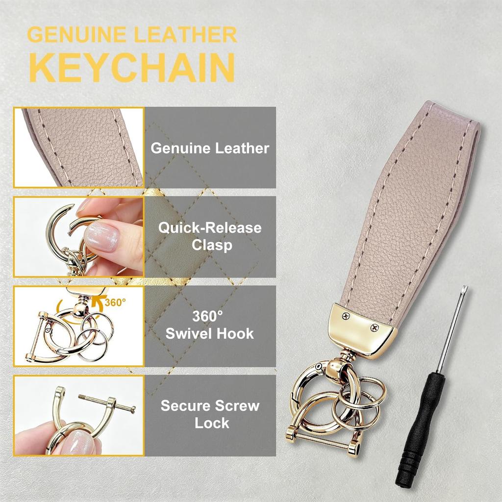 for Honda Key Fob Cover with Leather Texture & Keychain, Beige | Soft TPU Key Shell Case for Accord Civic CR-V HR-V Pilot 2022 2023 2024 2025 2026