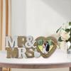 Wooden Love Photo Frame for Wedding Table Decor Mr&Mrs Love Heart Photo Family Valentine's Day Photo Frame Home Table Decora 1PC