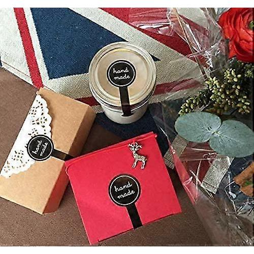 200 Pcs( 20 Sheets) Black Lollipop Hand Made Sealing Stickers Self Adhesive Paper Sticker Labels Decorative Baking Labels