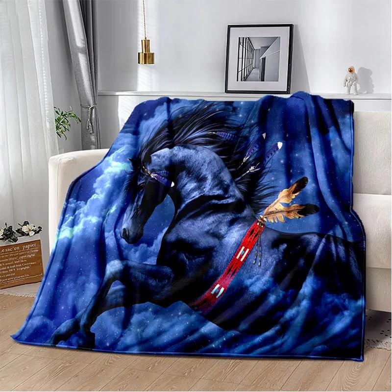 Одеяло с изображением лошади Pentium Gallant Steed, мягкое одеяло для дома, спальни, кровати, дивана, пикника, путешествия, офиса, детское одеяло