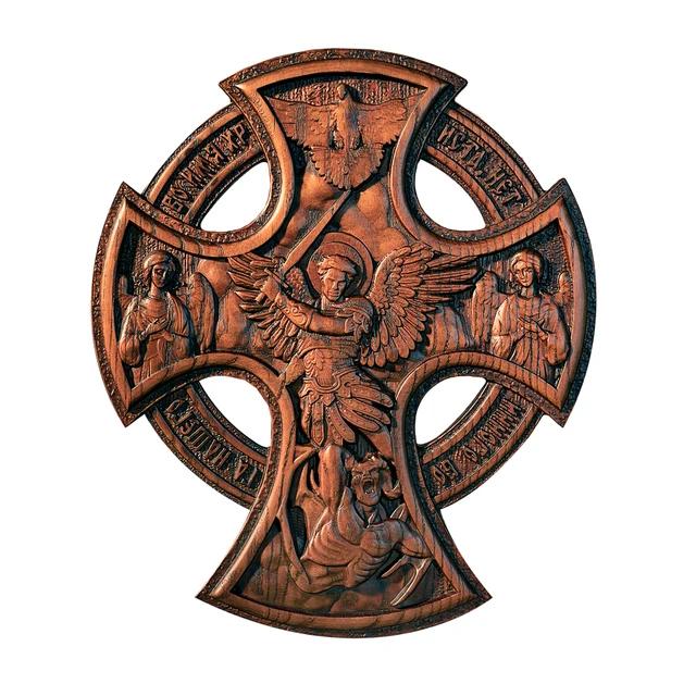 Православный Архангельский крест, украшение стены дома, резьба по дереву, украшение стола, Св.. Украшение церкви Святого Михаила, христианский подарок