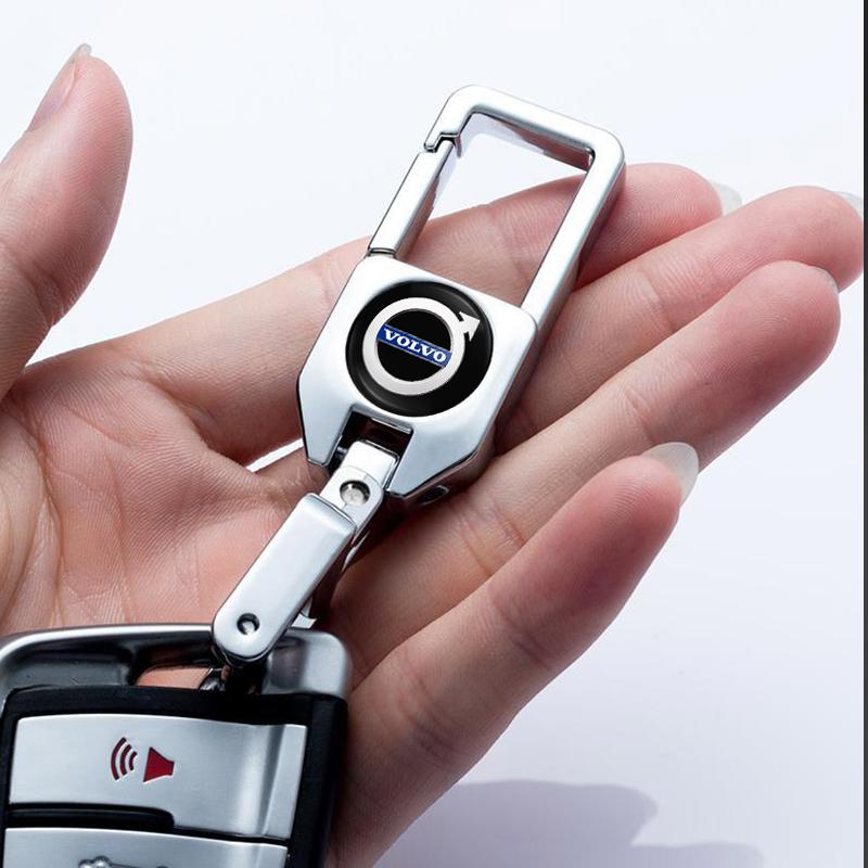 AAKB1 Luxury Metal Car Logo Keychain Key Rings Auto Accessories For Volvo V60 V40 XC90 S60 C30 XC60 V50 V70 S90 Olestar AWD XC40 EX90