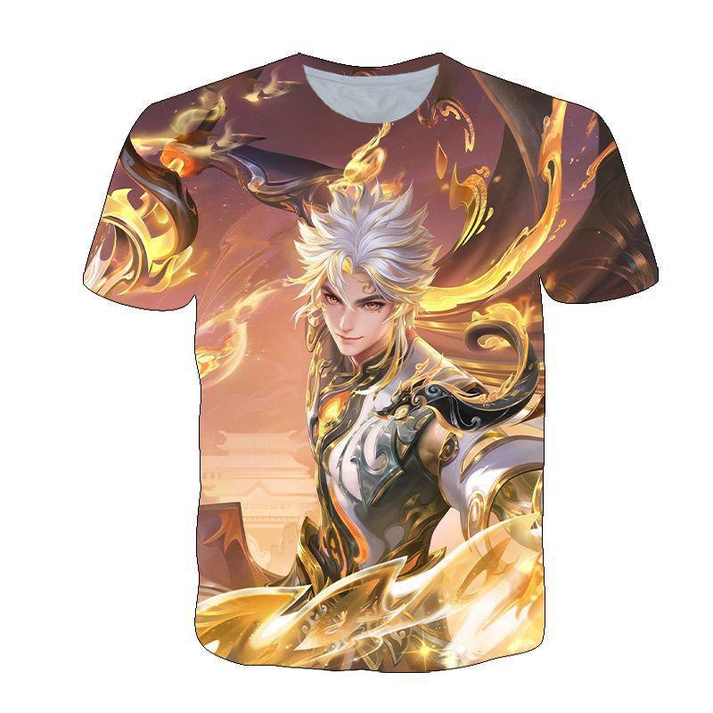 King of Glory T-shirt spring and summer male and female teenagers t-shirt student team clothes campus pain clothes dormitory black