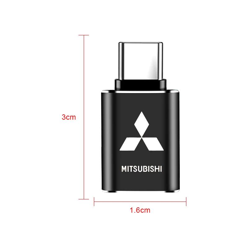 djsc4 Car Usb Type C Cable Converter Charging Adapter For Mitsubishi ASX Lancer Pajero Outlander L200 EVO Lancer EX Car Accessories