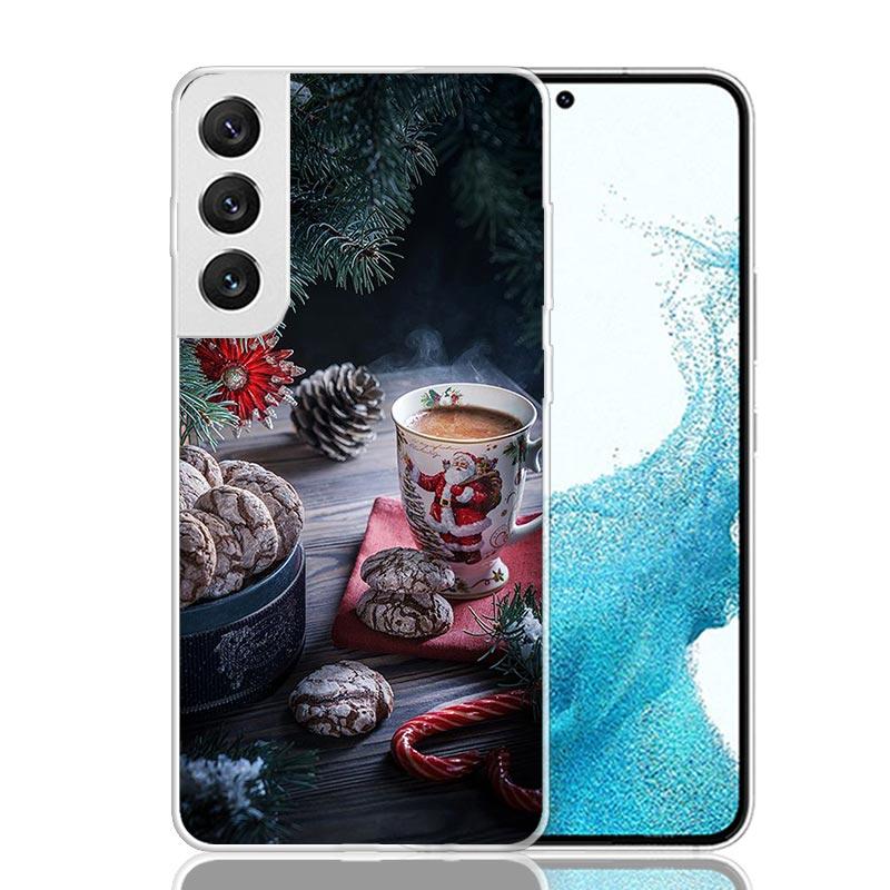Зимний Кофе Рождественский Чехол для Телефона Для Samsung Galaxy S26 Ultra S23 S24 S25 Edge S20 FE S21 S22 Plus Мягкая Печать Чехол Обложка Fund