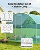 Metal Chicken Coop, 9.8x6.5x6.5ft Large Walk-in Chicken Runs with Cover, Doom Roof Hen House Enclosure with Security Lock, Outdoor Duck Rabbit Cage