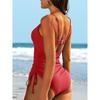 CHARMLEAKS Ribbed One Piece Swimsuits for Women Tie Side High Cut Bathing Suits Padded Monokinis