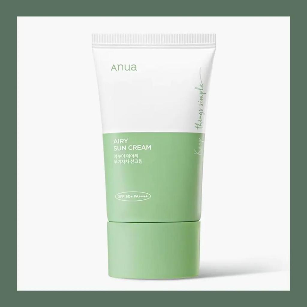 Anua Airy Sun Cream 50ml SPF50+PA++++, Moisturizing,Korean Cosmetics, Kbeauty, Sample