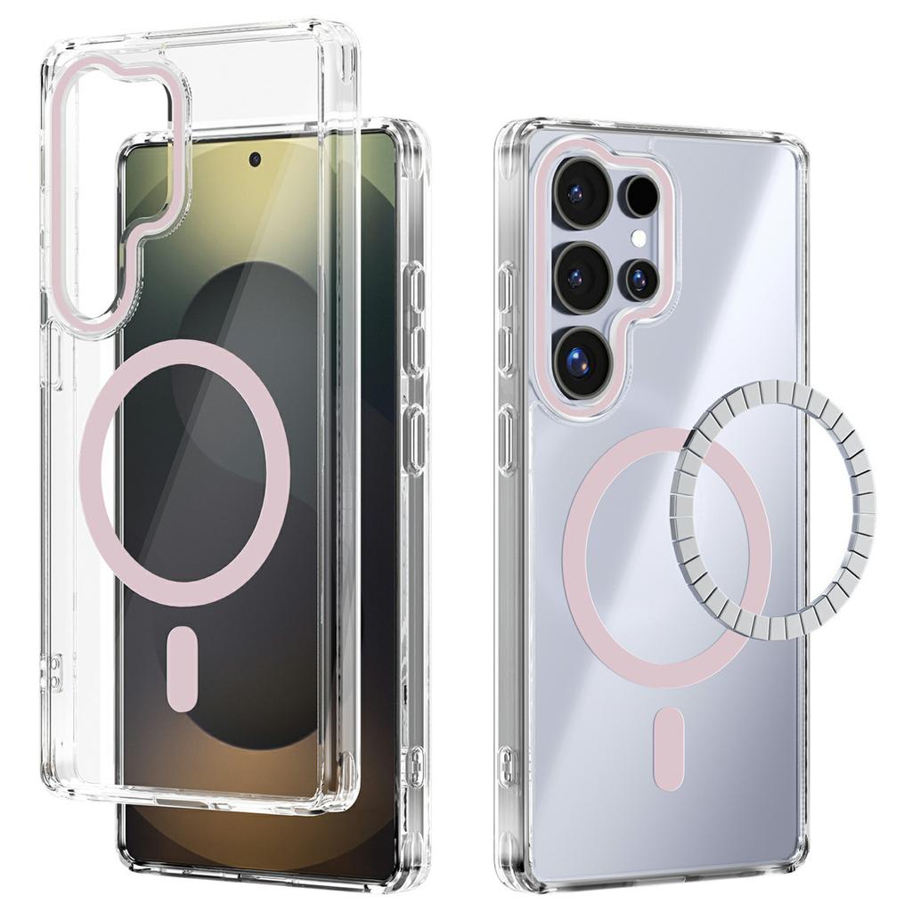 For Samsung Galaxy S25 Ultra Case Compatible with MagSafe Anti Scratch Clear TPU PC Phone Back Cover
