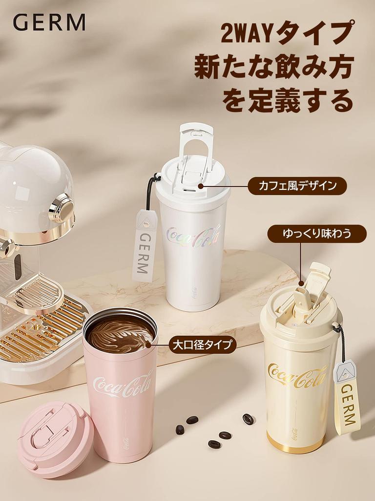 Бутылка-стакан GERM Mug 500 мл для кофе из нержавеющей стали 316L с теплоизоляцией, холодоизоляцией, вакуумной изоляцией, многослойной структурой, поставляется с крышкой с трубочкой