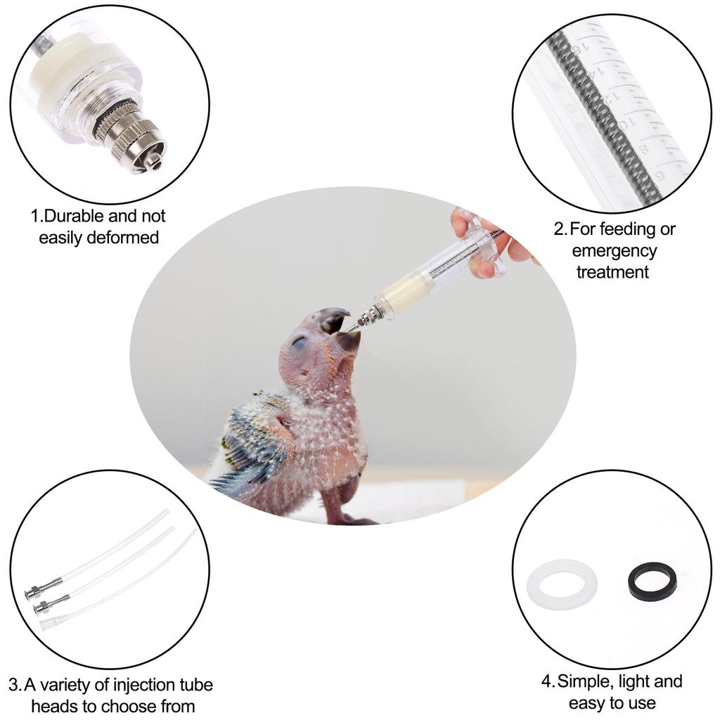 2 комплекта ручных шприцев для кормления птенцов, трубочки для кормления, используемые для кормления птенцов домашних животных