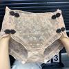 High Waisted Personalized Plus Size Lace Buckle Underwear for Women Chinese Retro Qipao Sexy Triangle Pants Mesh