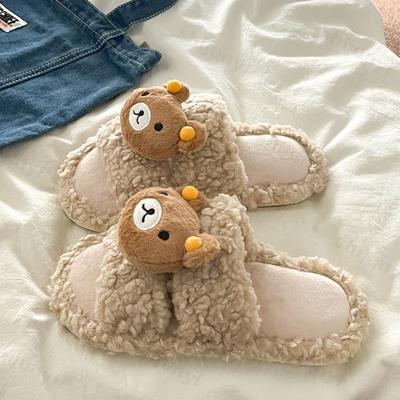 Модные плюшевые тапочки женские 2025 новые осень зима легкие нескользящие с мягкой подошвой тапочки на одно слово модные милые теплые удобные балетки