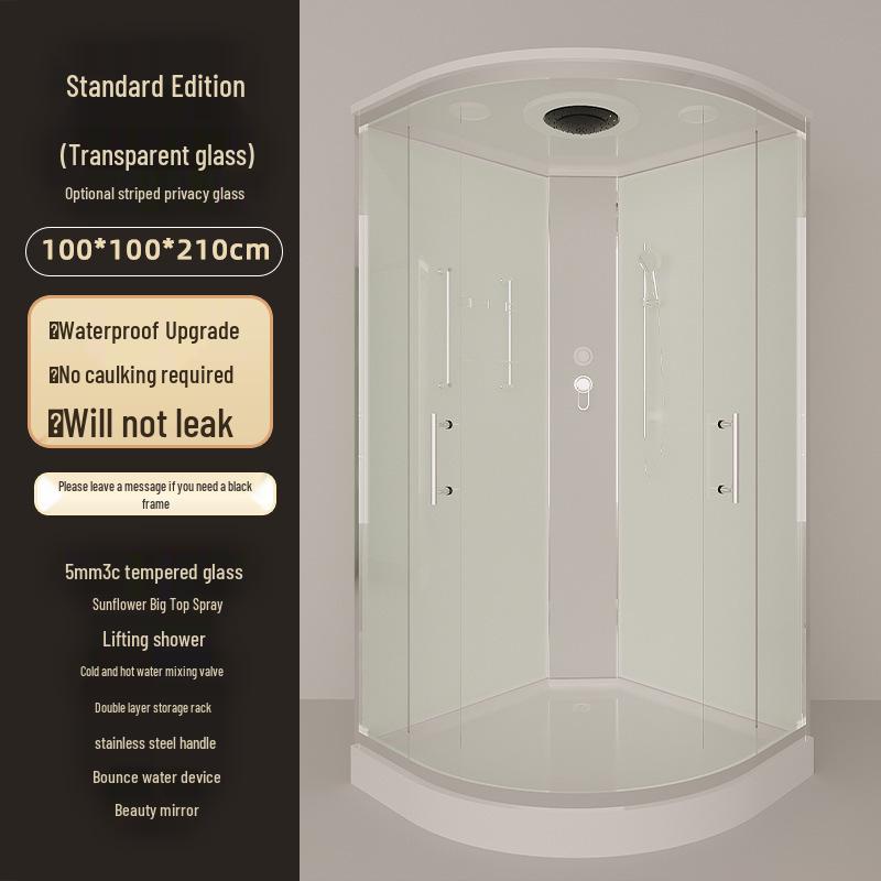 Arc-Shaped Sliding Door Enclosed Shower Room Set