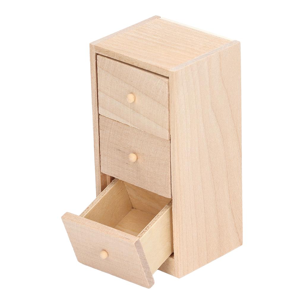 Модель мини-шкафа с 3-ярусными ящиками для хранения мебели для кукольного домика на 1 человека:Кукольный домик 12 масштаба