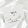 Earrings, flower copper zircon earrings, exquisite high-end light luxury gifts, one card three pairs of sets, earrings, light luxury.