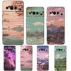 Korean Sunset Scenery For Google Pixel 8 7 6 Pro 6A 5G Black Phone Case Soft Shockproof Back Cover Silicone TPU Shell Coque