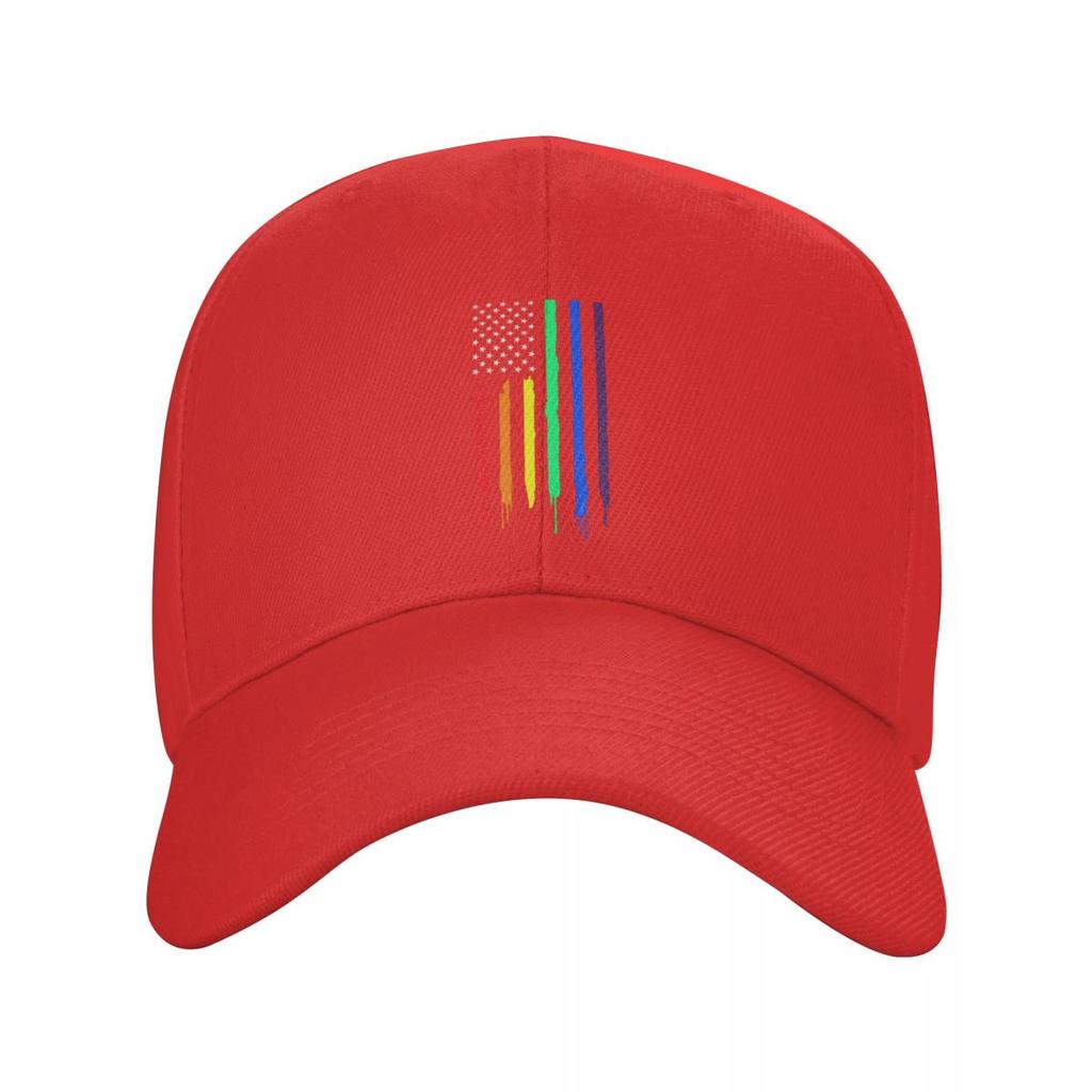 Rainbow American Flag Gay Pride Baseball Cap Sports Unisex Women's Adjustable LGBT Lesbian Dad Hat Summer Hats Snapback Caps