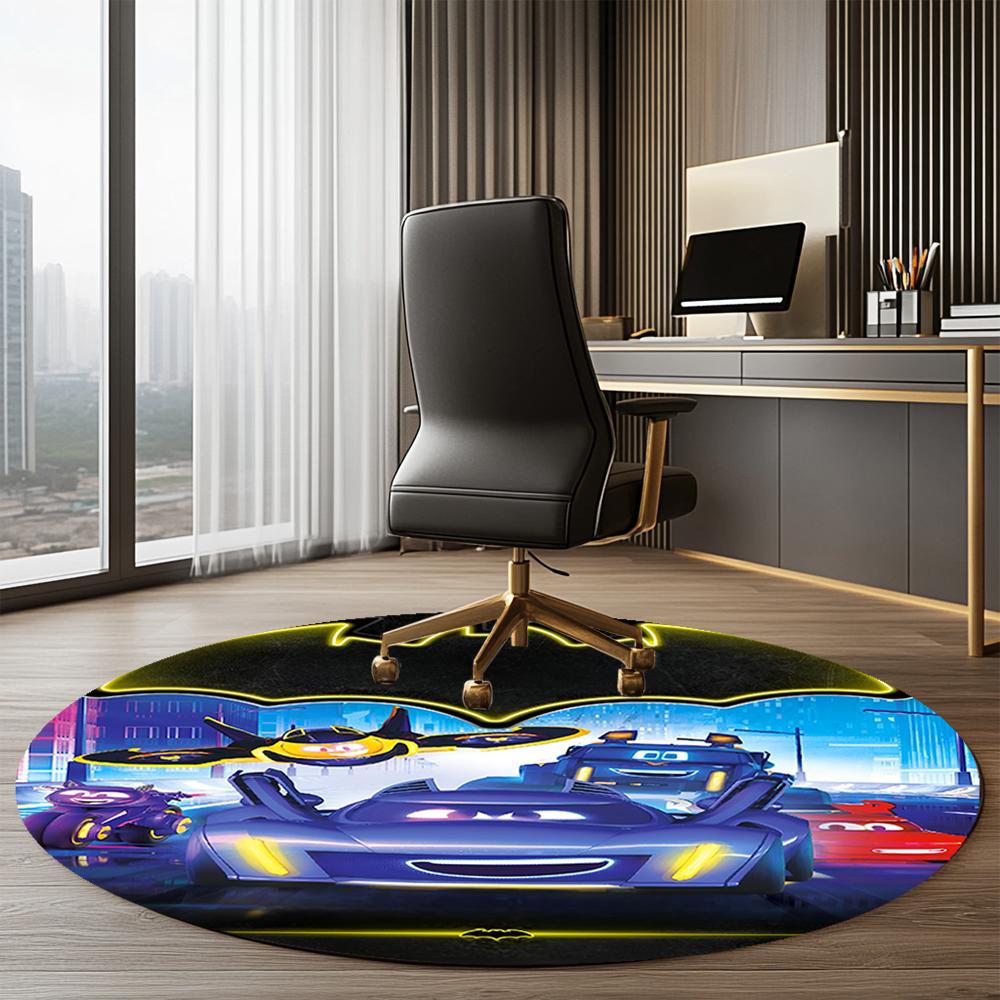 Batwheels Printed Round Rug Carpet Chair Rug Area Rug Entryway Doormats,for Office Chair Living Room Bedroom Kitchen Room.
