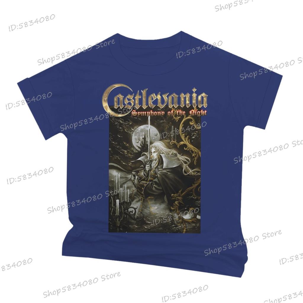 Модная Унисекс Футболка Castlevania Уличный Стиль Винтажная Футболка Symphony of The Night для Унисекс Аниме Castlevania Классические Топы