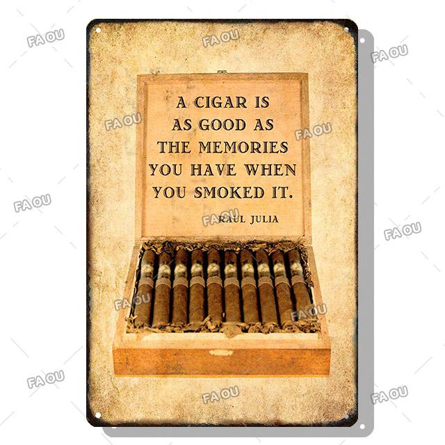 Сигары Винтажные металлические плакаты Виски Ретро жестяные вывески Бар Кафе Настенное искусство Декоративная табличка Современный дом Декор гостиной Эстетика
