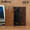 Baellerry Кошельки с RFID-защитой, винтажный дизайн, мужской держатель для карт, двойной длинный кошелек, кошелек