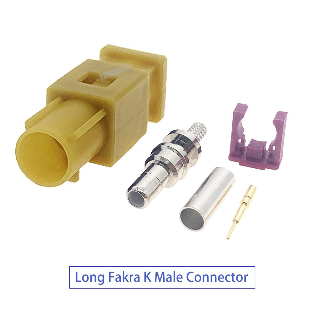 Extension Fakra A B C D E G H K Z Male Plug Crimp RF Coaxial Connector for RG316 RG174 Cable Car Radio FM GPS Antenna Adapter