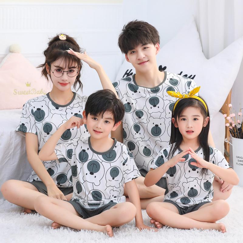 Family Look Pajamas Sets Summer Cotton Night Set Parent-child Sleepwear Family Matching Outfits Mommy and Me Clothes Pyjamas Set