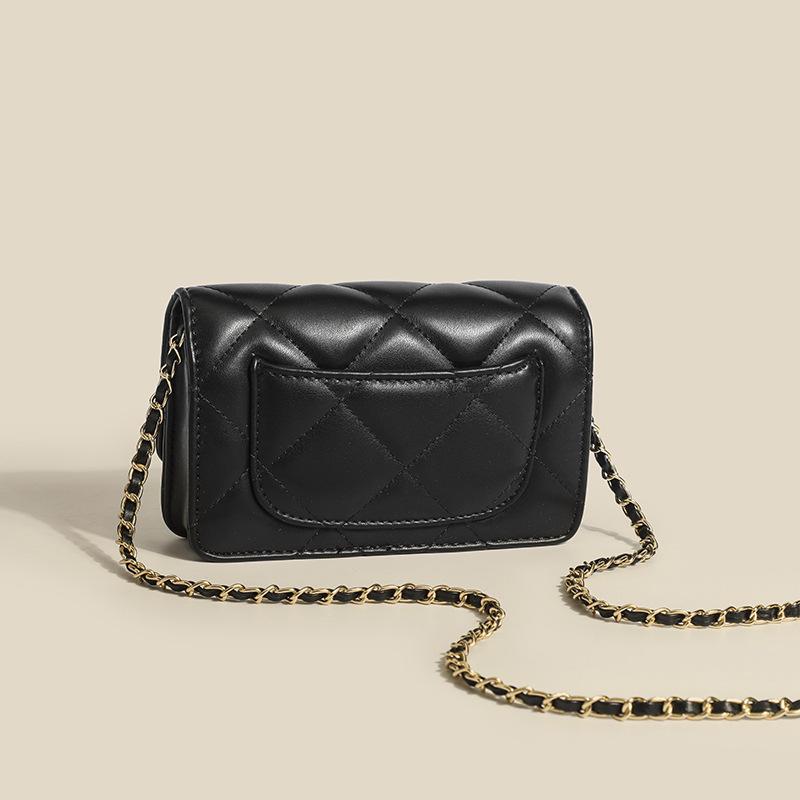 2023 კლასიკური Camellia Diamond Chain Messenger: მრავალმხრივი ერთი მხრის მაღალი დონის დახვეწილი პატარა კვადრატული ჩანთა