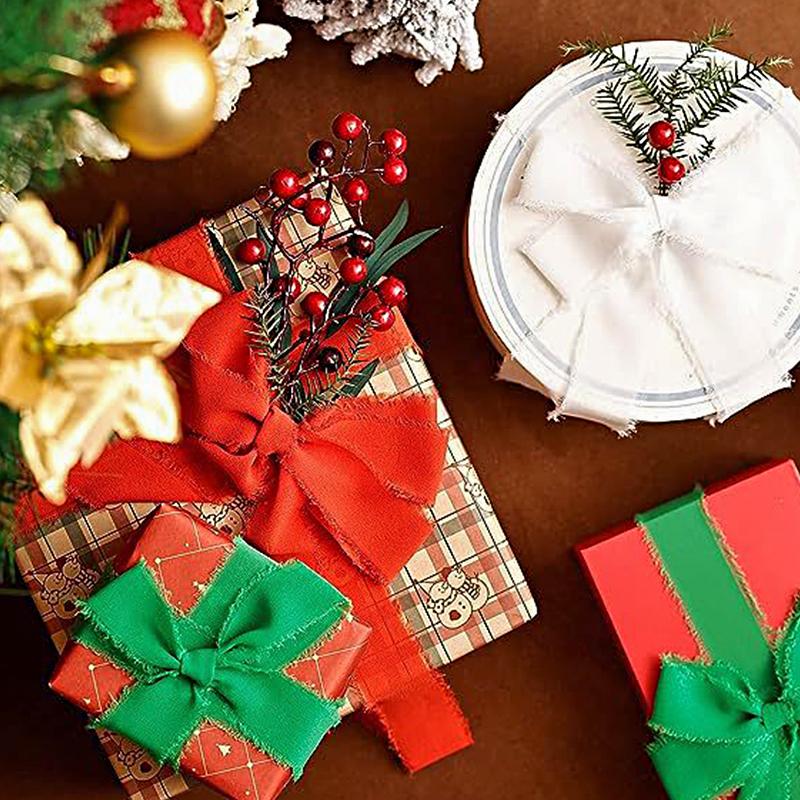 1 рулон свадебных пригласительных билетов, сделай сам, рождественская упаковка, шелковая лента с необработанным краем, порванная вручную