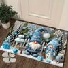 Christmas Gnome Welcome Doormat Winter Tree Non-slip Floor Mat Bedroom Kitchen Bath Balcony Hallway Rugs Home Decor Carpet